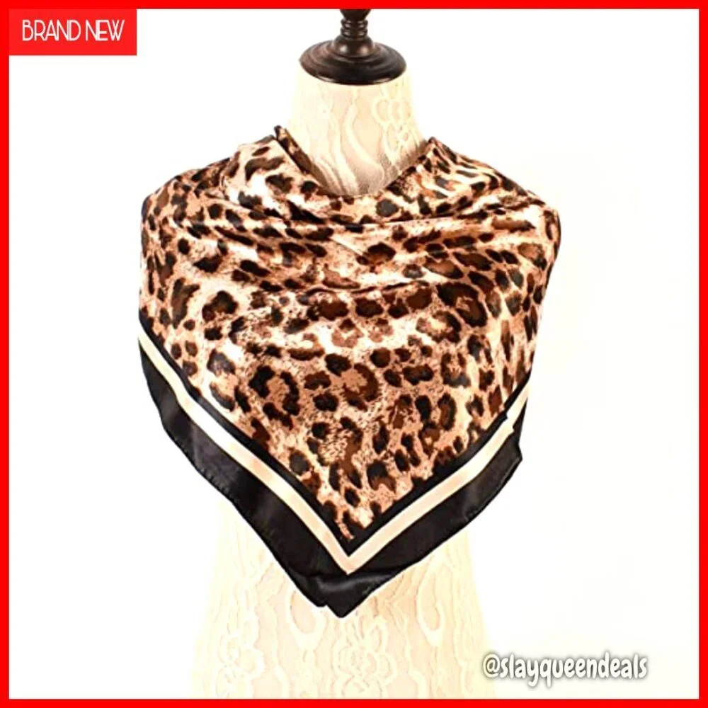 Large 35x35 Silk-Like Square Scarf Head Wrap Satin Bandana